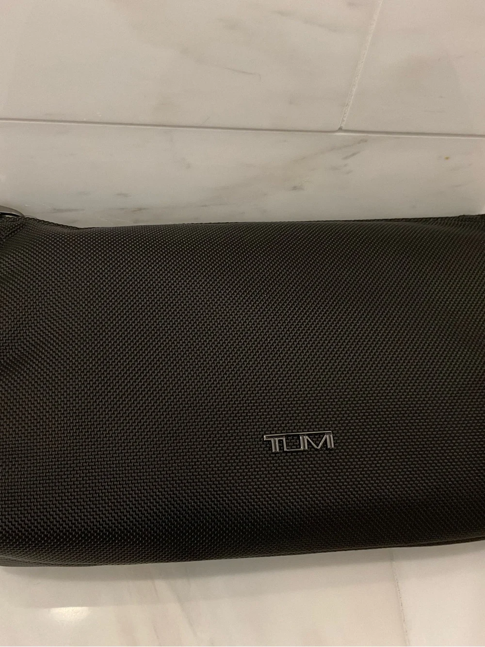NEW TUMI 8.75” Ballistic Nylon Zippered Pouch with Strap Cosmetic Bag - BLACK